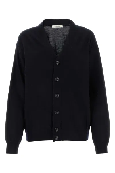 Lemaire Navy Twisted Cardigan In Bl791 Dark Navy