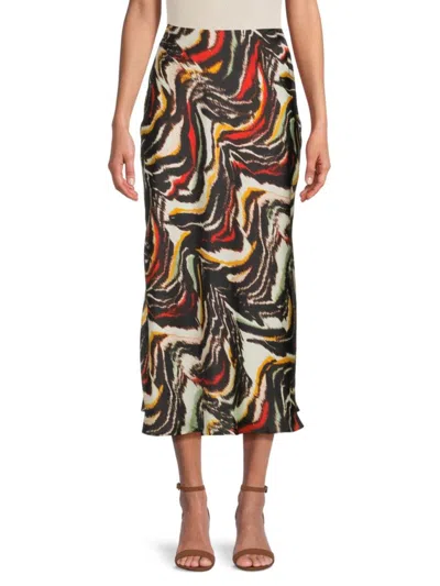 Ba&sh Women's Pom Abstract Midi Skirt In Noir