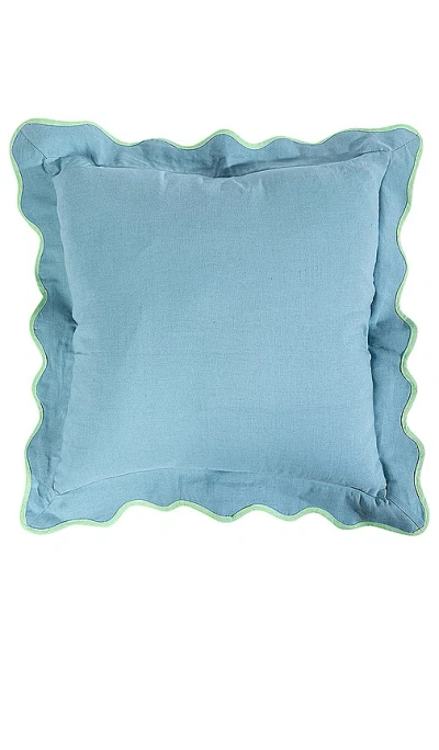 Furbish Studio Darcy Linen Pillow Cover In Aqua & Mint