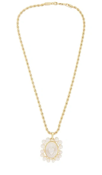 Child Of Wild Love Stoned Pearl Necklace In Gold