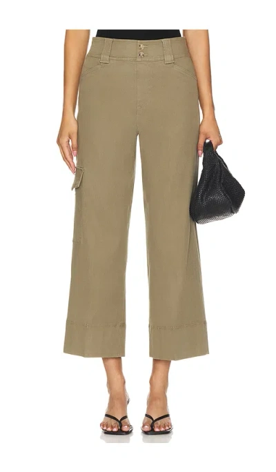 Spanx Stretch Twill Cropped Trouser In Spanish Olive