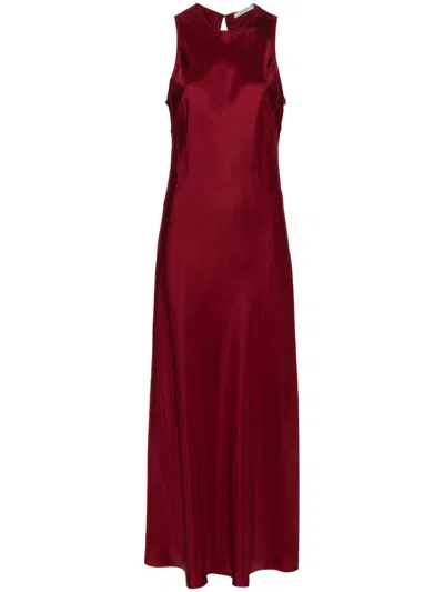 Asceno Valencia Silk Maxi Dress In Red