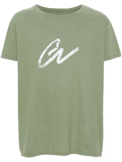 Greg Lauren Logo-print Cotton T-shirt In Green
