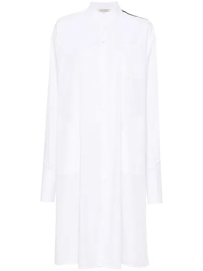 Peter Do Band-collar Midi Shirt Dress In White