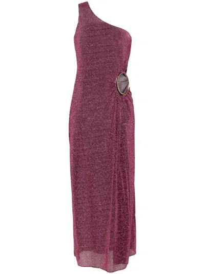Oseree Lumière One Shoulder Dress - Women's - Metallic Fibre/polyamide In Purple