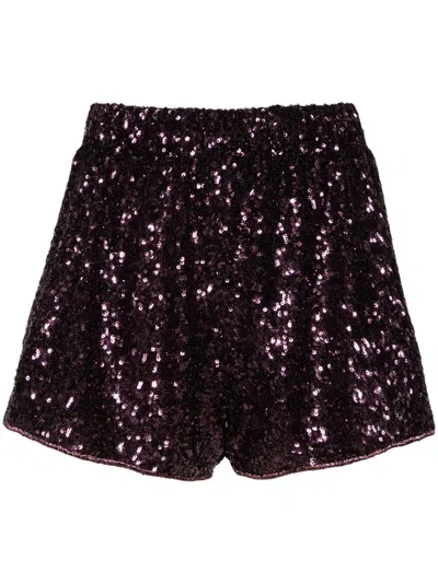 Oseree Sequinned Short Shorts In Purple