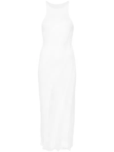 Isa Boulder Walking Sheer-panels Maxi Dress In White