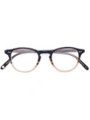 Garrett Leight Gradient Round Glasses In Brown