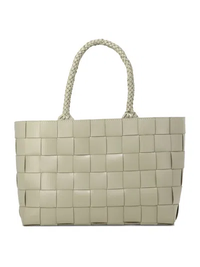 Dragon Diffusion Woven Leather Tote Bag In Nude