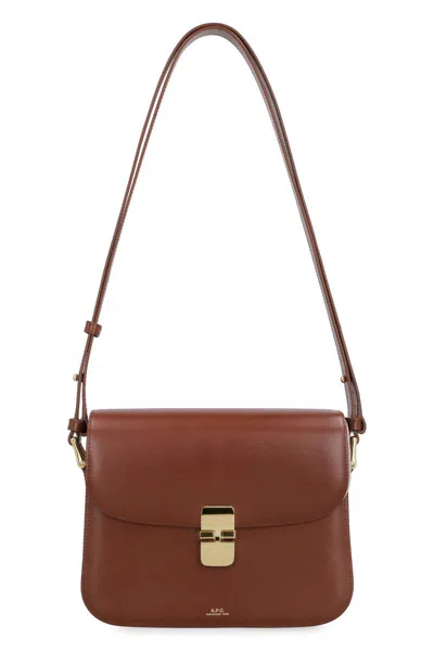 Apc Grace Leather Crossbody Bag In Saddle Brown