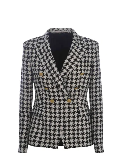 Tagliatore Double-breasted Jacket  J-alycia Made Of Houndstooth In Nero