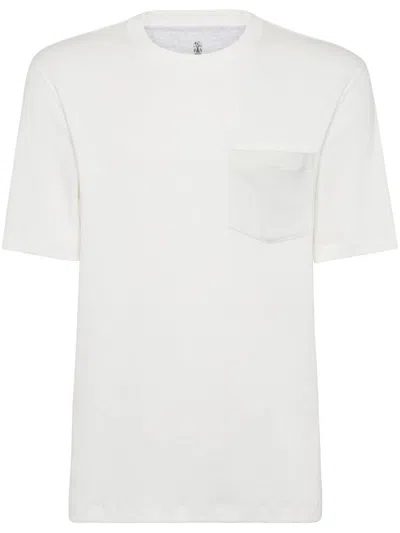 Brunello Cucinelli Patch-pocket Cotton T-shirt In White