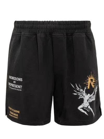 Represent Icarus Printed Shorts In Black