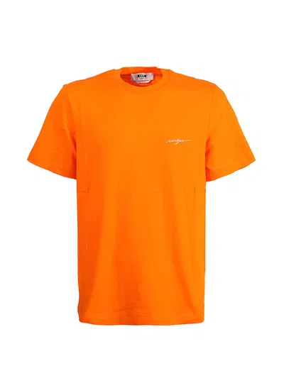 Msgm T-shirt  In Orange