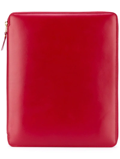 Comme Des Garçons Zipped Clutch In Red