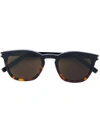 Saint Laurent Faded Tortoiseshell Sunglasses In Black