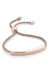 Monica Vinader Engravable Large Linear Friendship Bracelet In Metallic/ Rose Gold