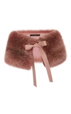 ELIE SAAB LEATHER AND FOX FUR STOLE,MO7335-P17