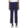 GUCCI GUCCI NAVY WOOL CROPPED TROUSERS,493714 Z6903