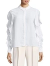 ENDLESS ROSE CASCADING RUFFLE BLOUSE,0400095742673