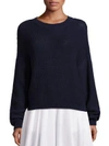 VINCE Dropped Shoulder Rib-Knit Pullover,0400094583956