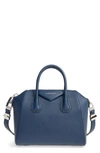 GIVENCHY 'SMALL ANTIGONA' LEATHER SATCHEL - BLUE,BB05117012