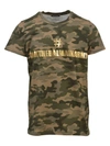 Balmain Camouflage Print Logo T-shirt In Army
