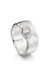 MONICA VINADER SIREN WIDE BAND RING,SS-RG-WBND-WTZ