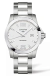 Longines Conquest 34mm Stainless Steel Bracelet Watch In Silver