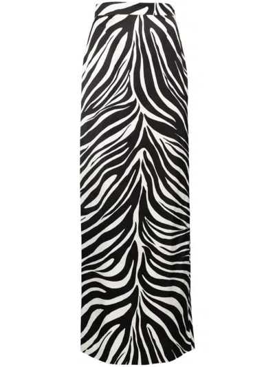 Nina Ricci Zebra-print Maxi Pencil Skirt In Black