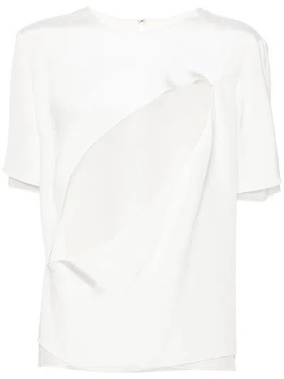 Peter Do Slash Silk Blouse In White