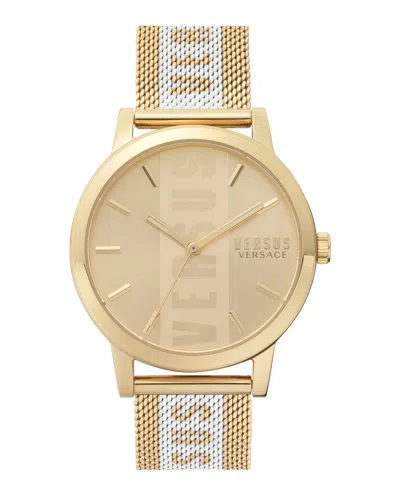 Versus Barbes Lady Silver Watch In Gold