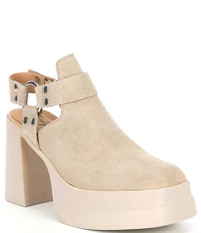 Free People Hybrid Harness Boot In Diamond Suede In Beige