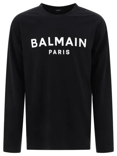 Balmain " Paris" T-shirt In Black