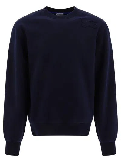 Burberry Sweatshirt With Embroidery In Blue