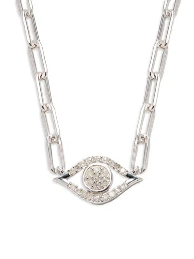 Effy Eny Women's Sterling Silver & 0.14 Tcw Diamond Eye Pendant Necklace