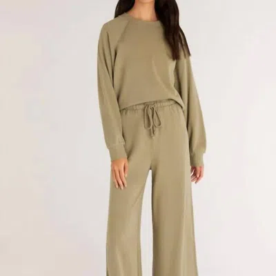 Z Supply Indianna Paperbag Pant In Aloe In Green