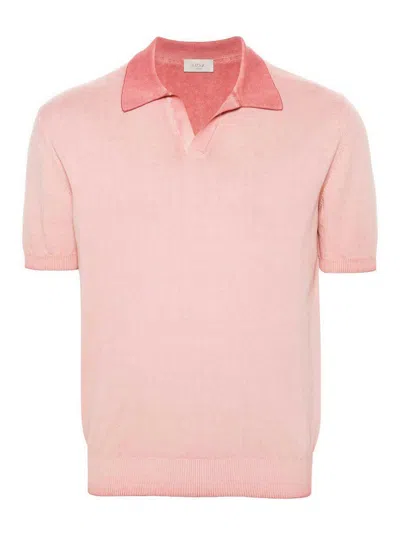 Altea Fine-knit Cotton Polo Shirt In Pink