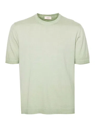 Altea Knitted Cotton T-shirt In Green