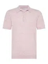 Brunello Cucinelli Men's Linen And Cotton Knit Polo In Pink