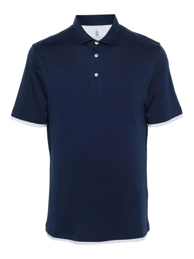 Brunello Cucinelli Polo Shirt In Blue