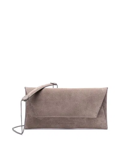 Brunello Cucinelli Shoulder Bag In Grey