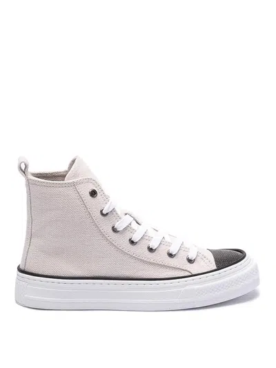 Brunello Cucinelli Monili-embellished High-top Sneakers In Light Green