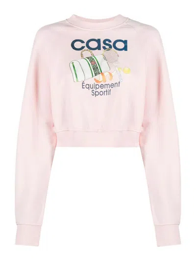 Casablanca Printed Sweatshirt In Pink
