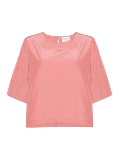 Forte Forte Half-sleeve Satin T-shirt In Pink