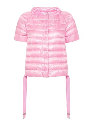 Herno Short Sleeve Padded Jacket In Pink