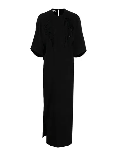 Stella Mccartney Broderie Anglais Long Dress In Black
