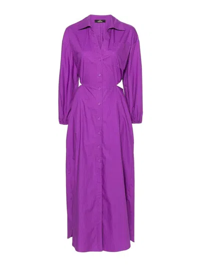 Twinset Actitude Poplin Maxi Dress In Purple