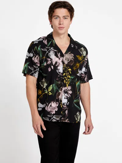 Guess Factory Bloom Printed Shirt In Black