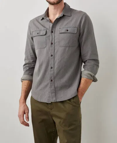 Rails Rhet Shirt In Washed Black Chambray In Grey